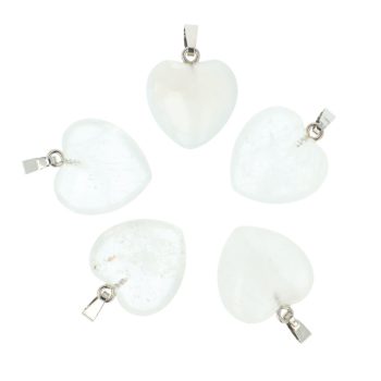 Szív medál, hegyikristály, 20 mm