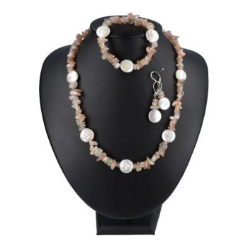   Holdkő, törmelékköves szett, tenyésztett gyöngy koronggal