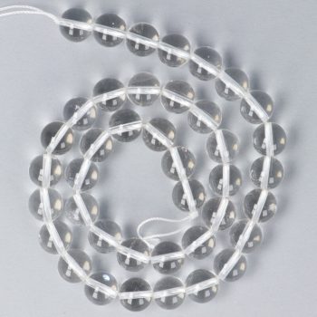 Hegyikristály alapanyagszál, golyós, 10 mm, kb. 38 cm