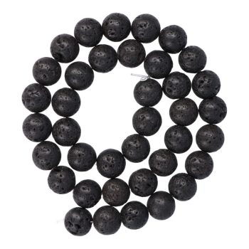 Lávakő alapanyagszál, golyós, 10 mm, kb. 38 cm