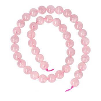   Rózsakvarc, madagaszkári, "AA" alapanyagszál, golyós, 10 mm, kb. 38 cm