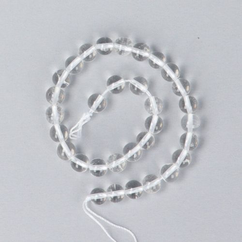 Hegyikristály alapanyagszál, golyós, 6 mm, kb. 19 cm