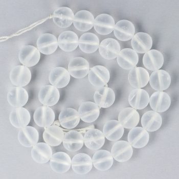   Hegyikristály alapanyagszál, matt, golyós, 10 mm, kb. 38 cm