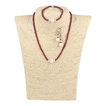   Mozambiki gránát szett, 3 mm-es - tenyésztett gyöngyökkel