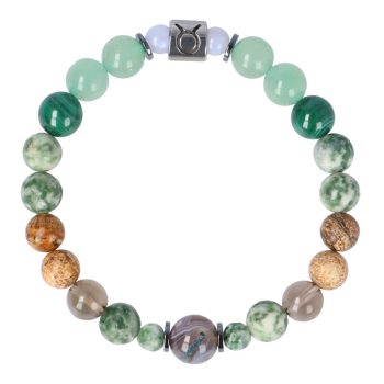 Bika horoszkóp karkötő nemesacél köztes dísszel