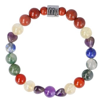   Szűz horoszkóp, női karkötő, nemesacél köztes dísszel