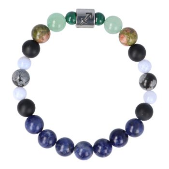 Nyilas horoszkóp karkötő, nemesacél köztes dísszel