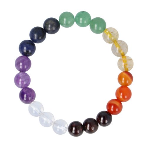 Csakra karkötő, golyós, 8 mm