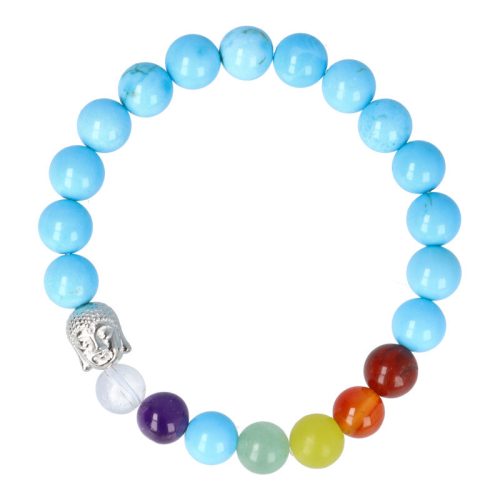 Csakra karkötő buddha golyós 8 mm türkinittel