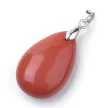 Csepp medál, piros jáspis, kb. 23x14 mm