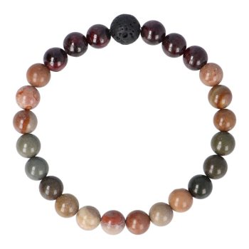   Immunerősítés, óceán jáspissal, gránáttal és lávakővel, karkötő