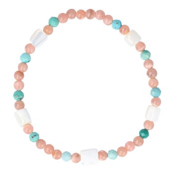   Megengedés - argentin rodokrozit, hubei türkizzel és gyöngyházzal karkötő