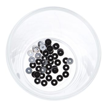 Hematit, button, ezüst, 1,5x6 mm