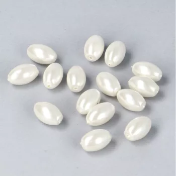 Shell pearl, fehér rizsszem, 7x12 mm