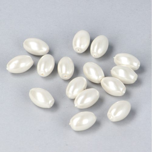 Shell pearl, fehér rizsszem, 7x12 mm