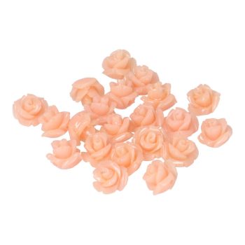 Szintetikus korallvirág, rózsa, lazac színű, kb. 10x8 mm