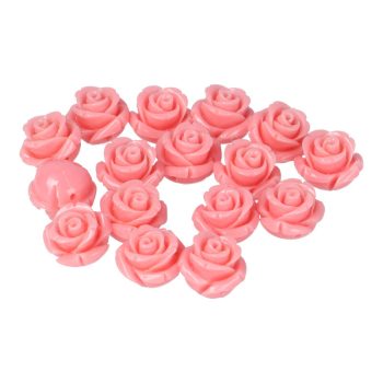 Szintetikus korallvirág, rózsa, rózsaszín, kb. 12x7,5 mm