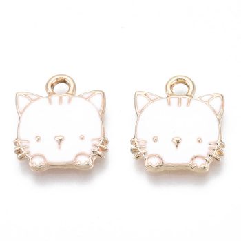 Cica, fehér-arany, kb. 15x13 mm (2 db)