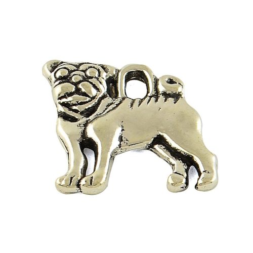 Kutya, bulldog, oldal nézetből, kb. 16x15 mm (5 db)