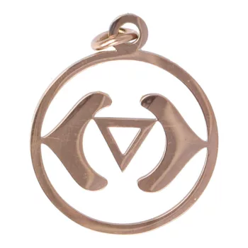   Nemesacél, Ajna, homlokcsakra medál, rosegold kb. 2,5 cm (1 db)