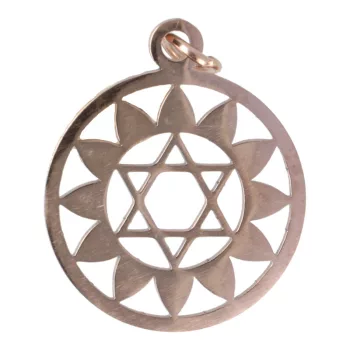   Nemesacél, Anahata, szívcsakra medál, rosegold, kb. 2,5 cm (1 db)