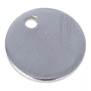   Nemesacél, gravírozható, kerek medál, kb. 10x10 mm (1 db)