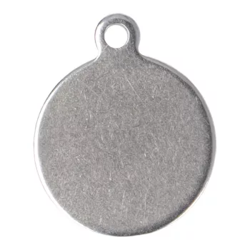   Nemesacél, gravírozható, kerek medál, kb. 14x12 mm (1 db)