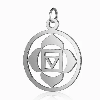   Nemesacél, Muladhara, gyökércsakra medál, kb. 2,5 cm (1 db)