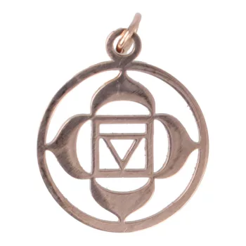   Nemesacél, Muladhara, gyökércsakra medál, rosegold, kb. 2,5 cm (1 db)