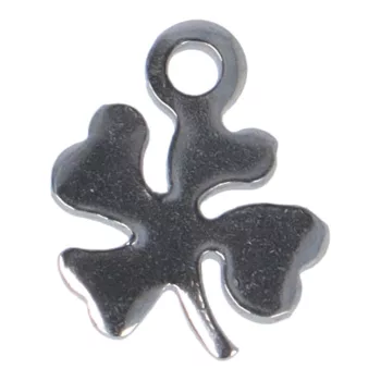   Nemesacél, négylevelű lóhere medál, kicsi, kb. 10x8 mm (1 db)