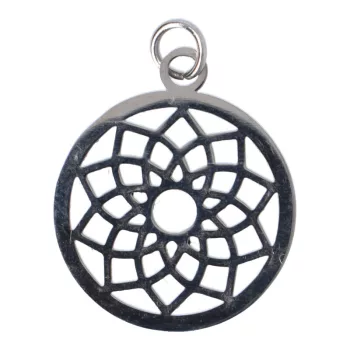   Nemesacél, Sahasrara, koronacsakra medál, kb. 2,5 cm (1 db)