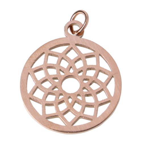 Nemesacél, Sahasrara, koronacsakra medál, rosegold, kb. 2,5 cm (1 db)