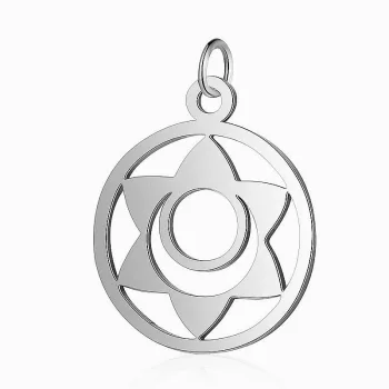   Nemesacél, Svadhisthana, szakrális csakra medál, kb. 2,5 cm (1 db)