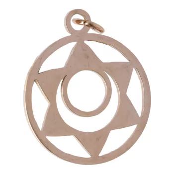   Nemesacél, Svadhishthana, szakrális csakra medál, rosegold kb. 2,5 cm (1 db)