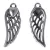 Orvosi fém feles angyalszárny, szívvel, antik ezüst, kb. 20x8 mm (1 db)