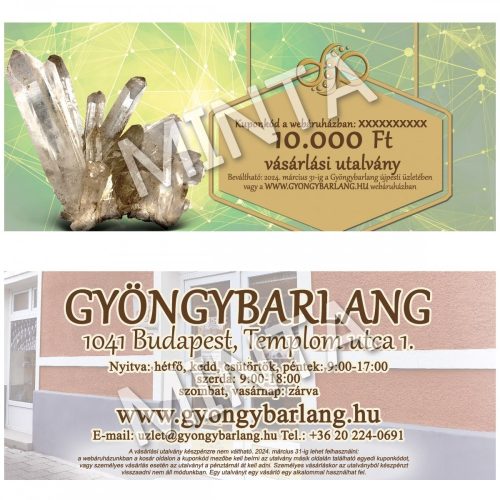 Gyöngybarlang vásárlási utalvány, 10000 Ft-os, nyomtatva