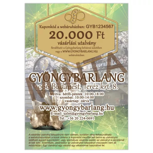 Gyöngybarlang vásárlási utalvány, 20000 Ft-os, digitális