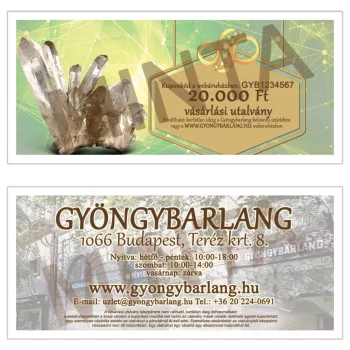   Gyöngybarlang vásárlási utalvány, 20000 Ft-os, nyomtatva