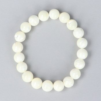 Gyöngyház, golyós, 10 mm, karkötő