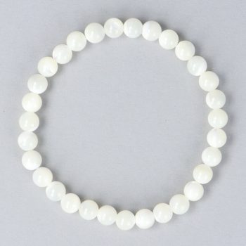 Gyöngyház, golyós, 6 mm, karkötő