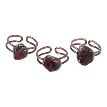 Gránát réz gyűrű állítható