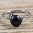Tenyésztett gyöngyös gyűrű-1, fekete