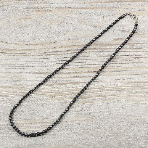 Hematit, golyós, 4 mm, 50 cm-es nyaklánc