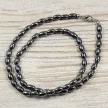 Hematit, rizsszem, 5x8 mm, 50 cm-es nyaklánc