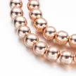 Hematit alapanyagszál, golyós, rosegold, 8 mm, kb. 40 cm
