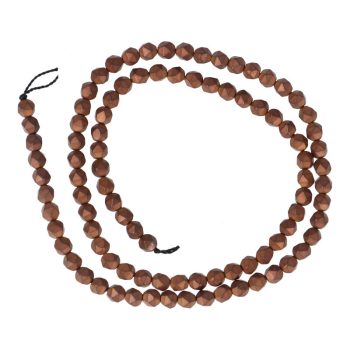   Hematit alapanyagszál, gyémánt csiszolás, barna, 4 mm, kb. 38 cm