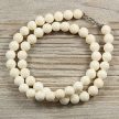 Bambuszkorall, golyós, fehér, 10 mm, 50 cm-es nyaklánc