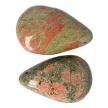 Unakit, fúrt masszázskő, kb. 9x6x3 cm