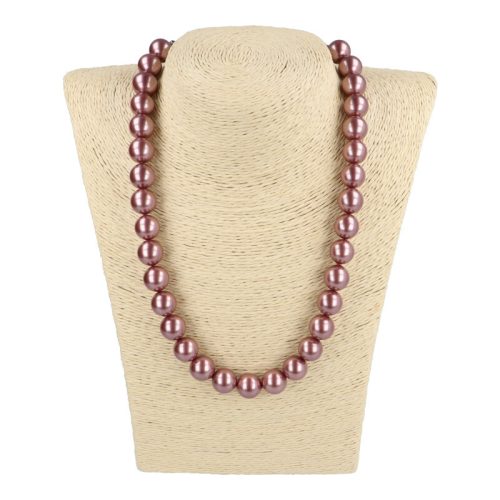 Shell Pearl mályva golyós 12 mm 45 cm-es nyaklánc