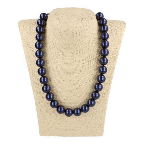 Shell Pearl, sötétkék, golyós, 14 mm, 45 cm-es nyaklánc
